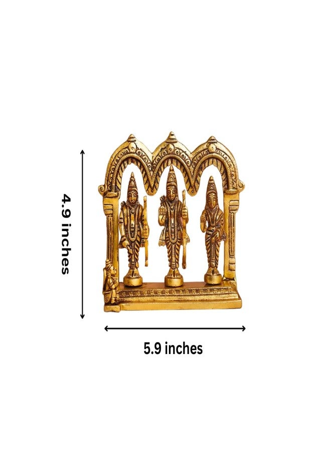 The Advitya Ram Darbar Brass God Idol|Lord Rama Murti with Laxman Sita Hanuman|Festive Decor Diwali Gift Home Decoration Item for Living Room|Pooja Essentials|Diwali Decoration House Warming Gift-5in. - Image 5